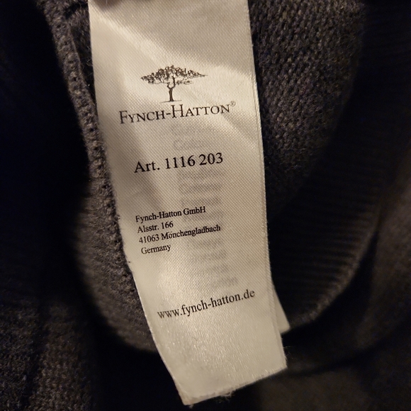 Fynch Hatton Zip Up Sweater - Supersoft Cotton - Gray - Small - Picture 8 of 9